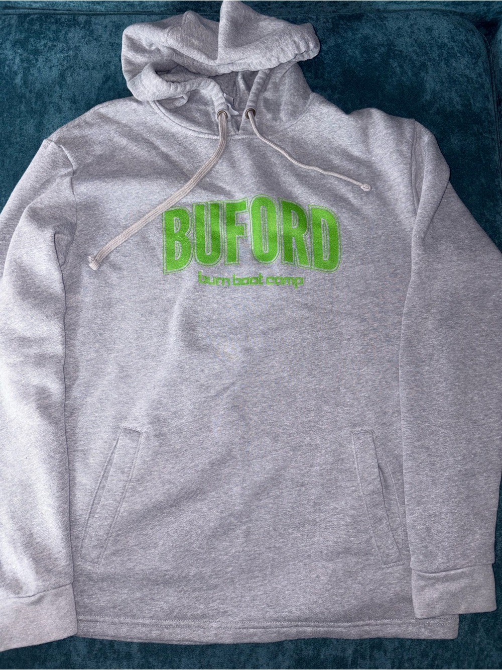 Burn Boot Camp Green Logo Gray Hoodie